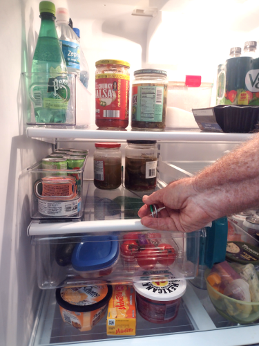 Slim Design Allows Access to Tightly-Spaced Refrigerator Items